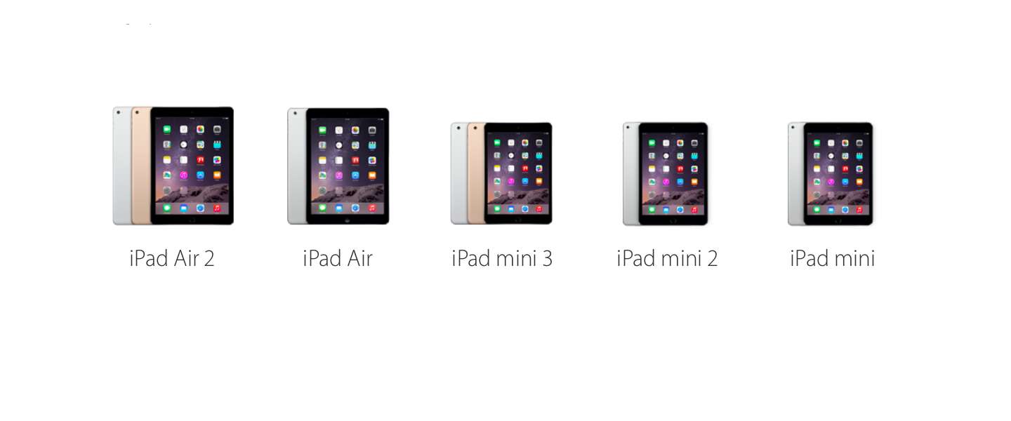 Keuze uit vijf verschillende iPad's