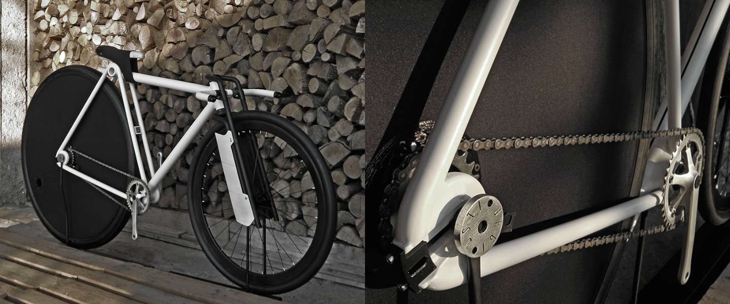 Bijzondere fiets: 3D-geprinte fiets met groot achterwiel