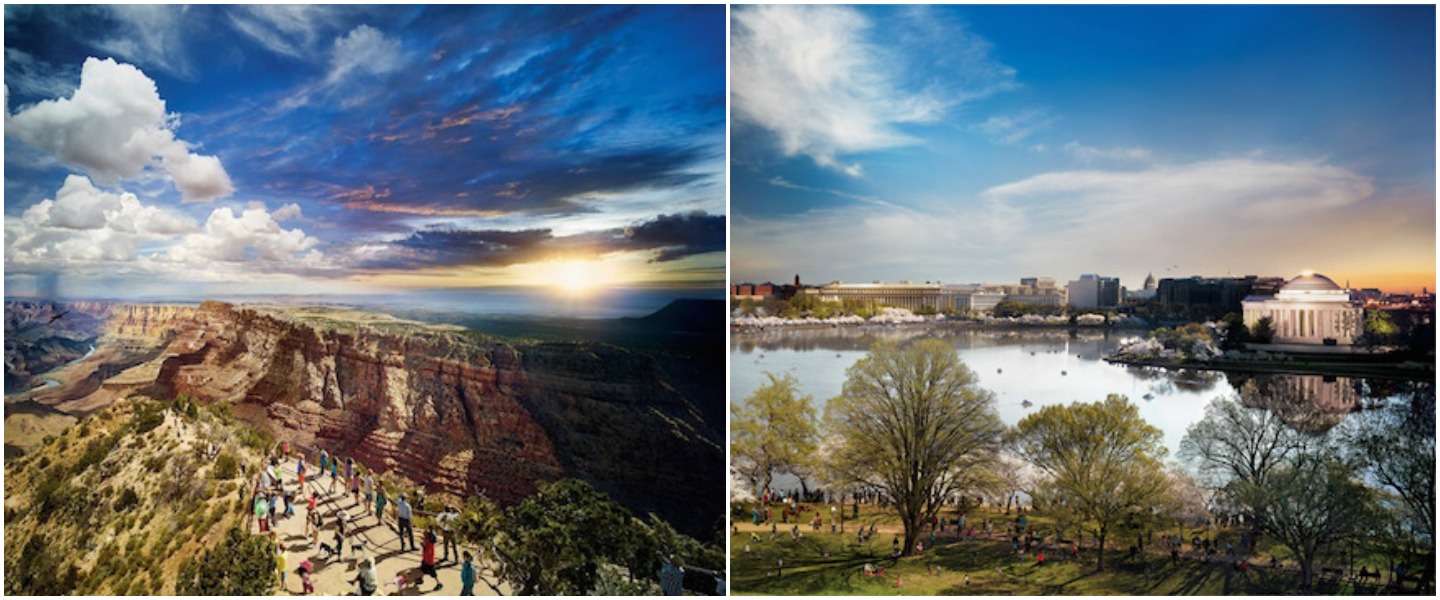 Deze prachtige foto's laten natuurparken van de VS op verschillende tijdstippen zien