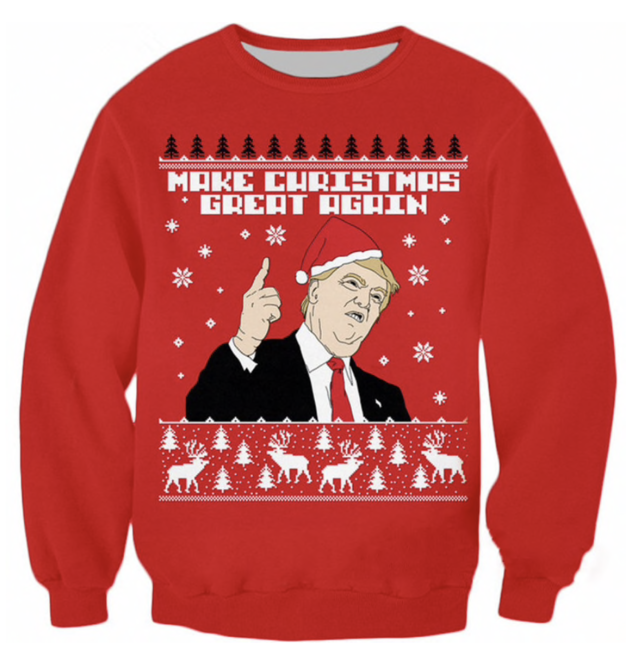 foute kersttrui Donald Trump