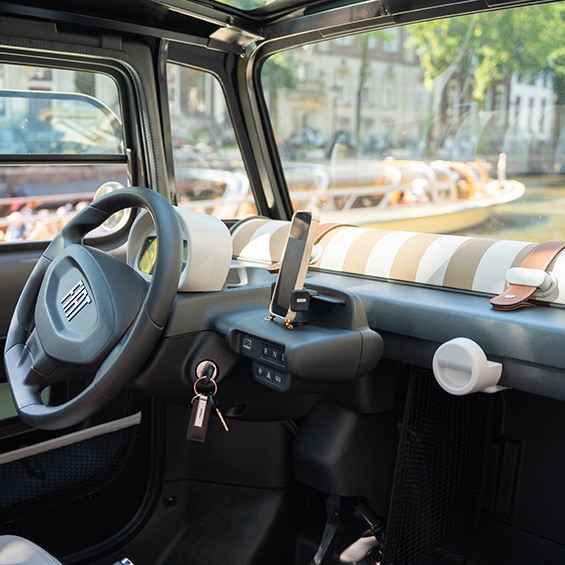 Interieur van de Fiat Topolino