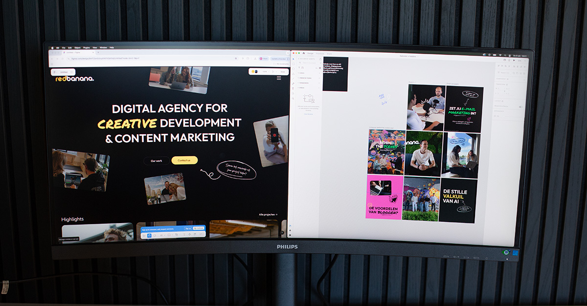 Meerdere tabbladen Philips business monitor