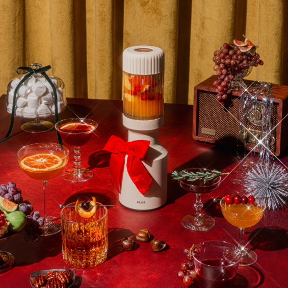 De Beast Blender in kerstsferen