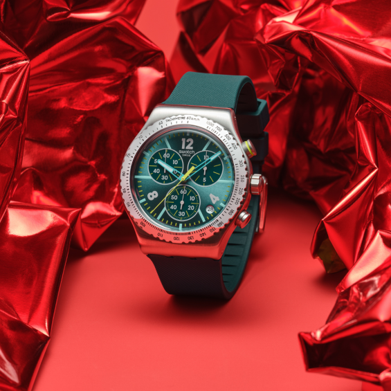 Swatch horloge donkergroen