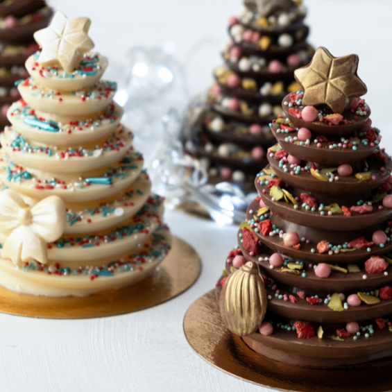 Chocola in de vorm van een kerstboom