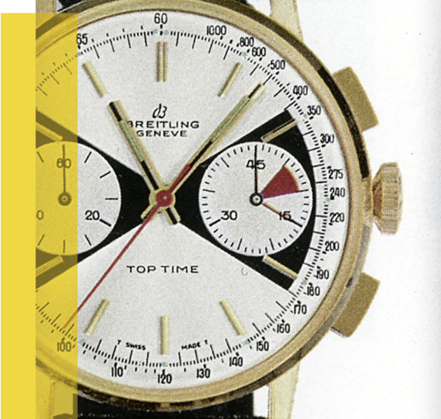 <em>De Breitling Top Time in de jaren 60.<\/em>